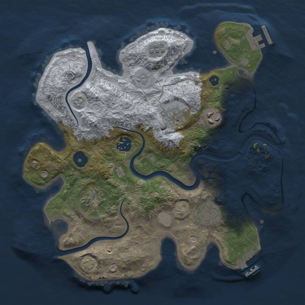 Rust Map: Procedural Map, Size: 3050, Seed: 2260337, 12 Monuments