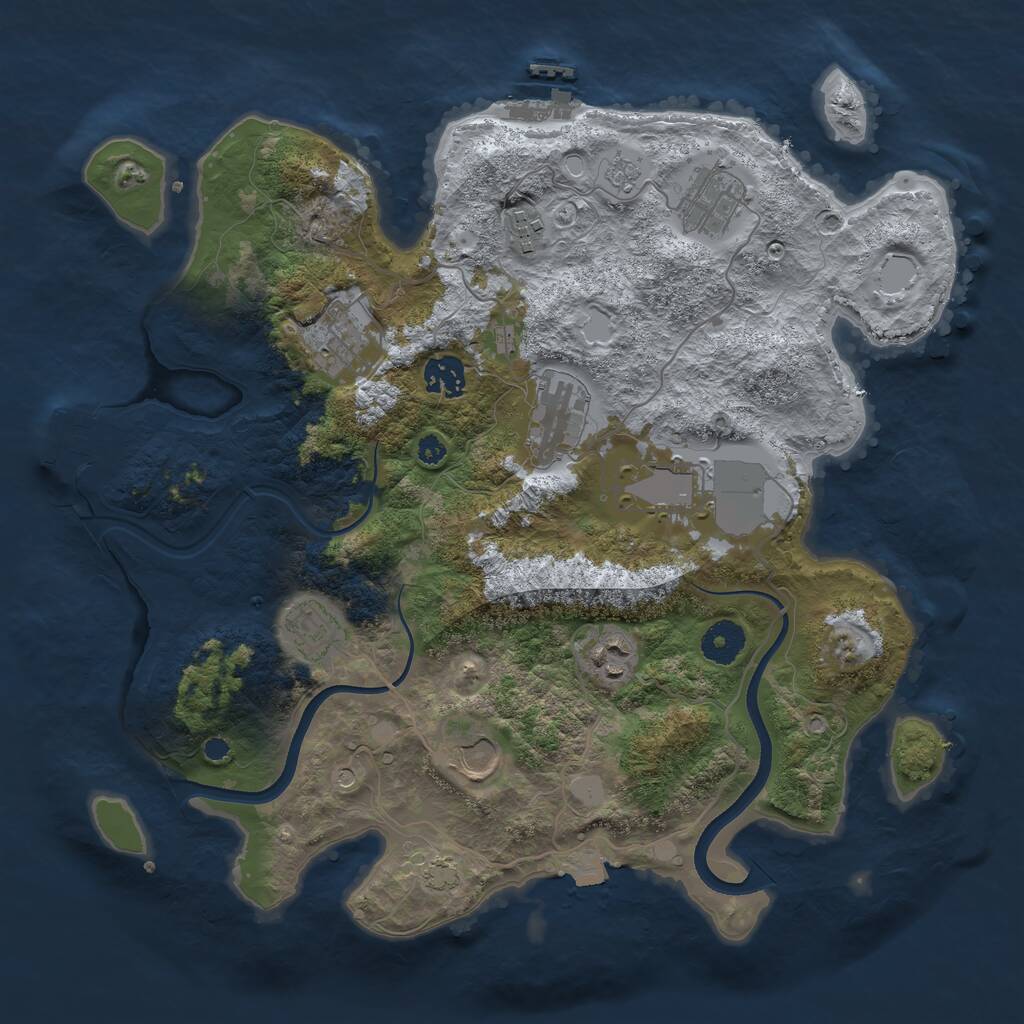 Rust Map: Procedural Map, Size: 3600, Seed: 118521903, 15 Monuments
