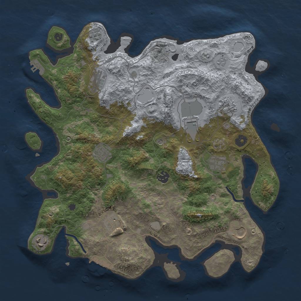 Rust Map: Procedural Map, Size: 3800, Seed: 95158, 17 Monuments