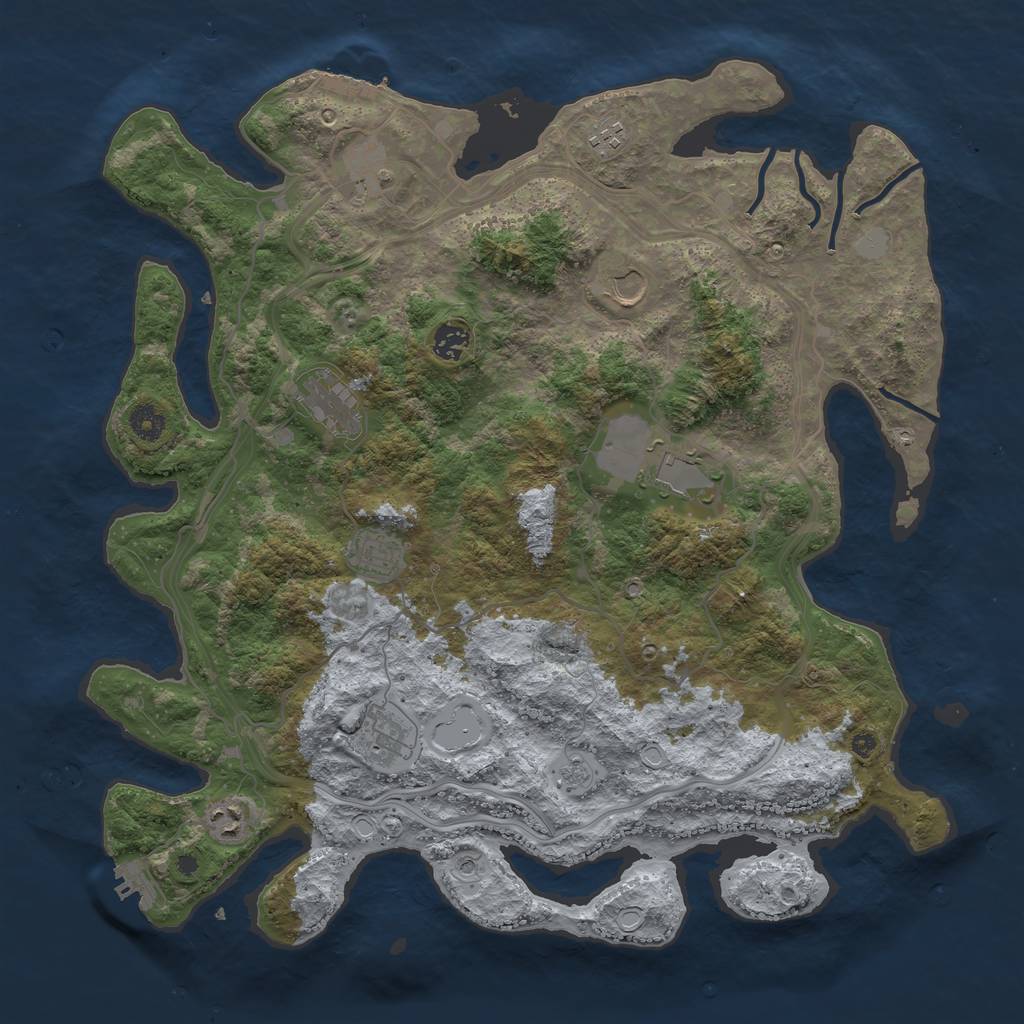 Rust Map: Procedural Map, Size: 4250, Seed: 211857, 16 Monuments