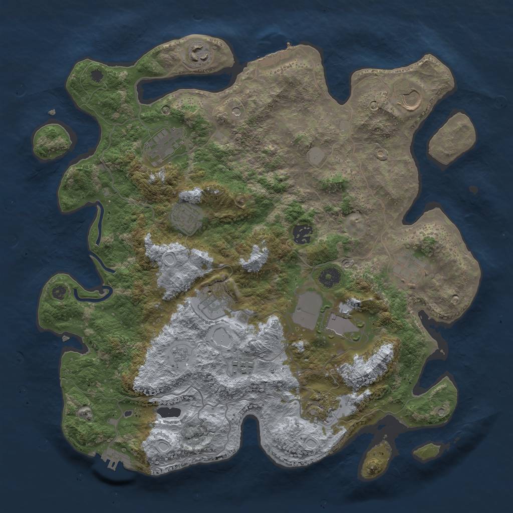 Rust Map: Procedural Map, Size: 3750, Seed: 1441379262, 17 Monuments
