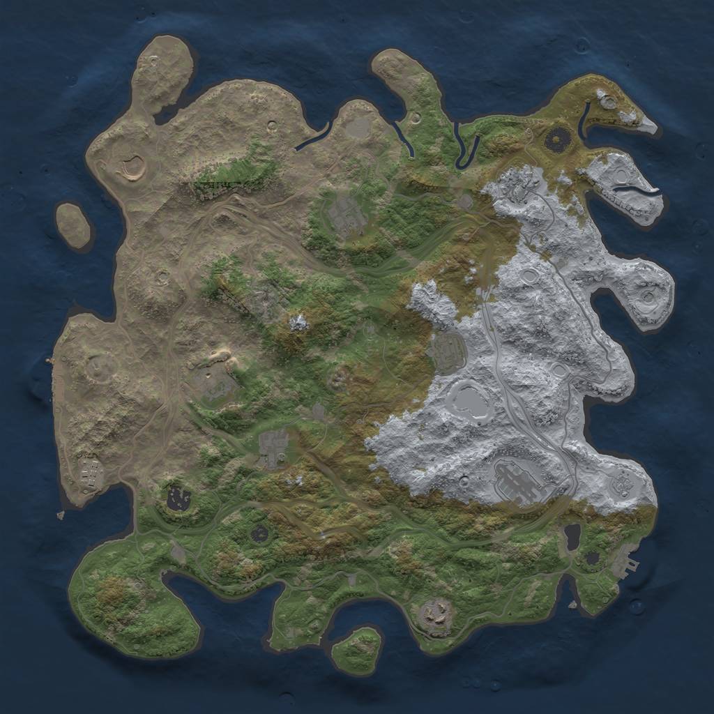 Rust Map: Procedural Map, Size: 4250, Seed: 19741, 17 Monuments