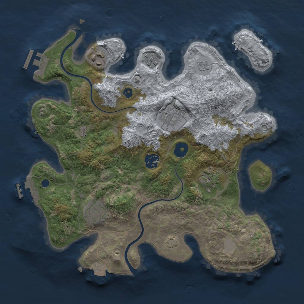 Rust Map: Procedural Map, Size: 3100, Seed: 29174, 11 Monuments