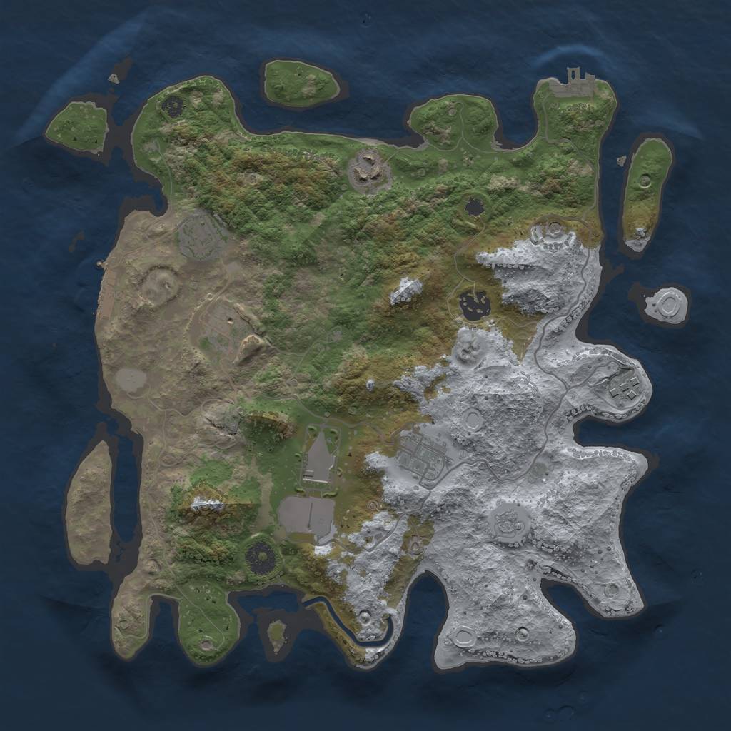 Rust Map: Procedural Map, Size: 3500, Seed: 196464913, 14 Monuments