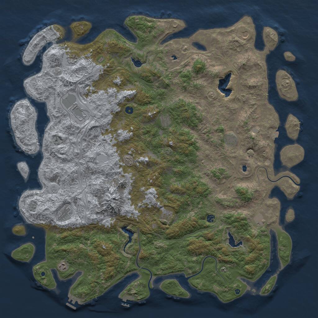 Rust Map: Procedural Map, Size: 6000, Seed: 59515453, 17 Monuments
