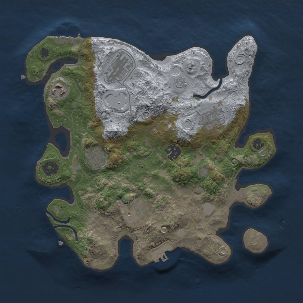Rust Map: Procedural Map, Size: 3000, Seed: 1620015025, 13 Monuments