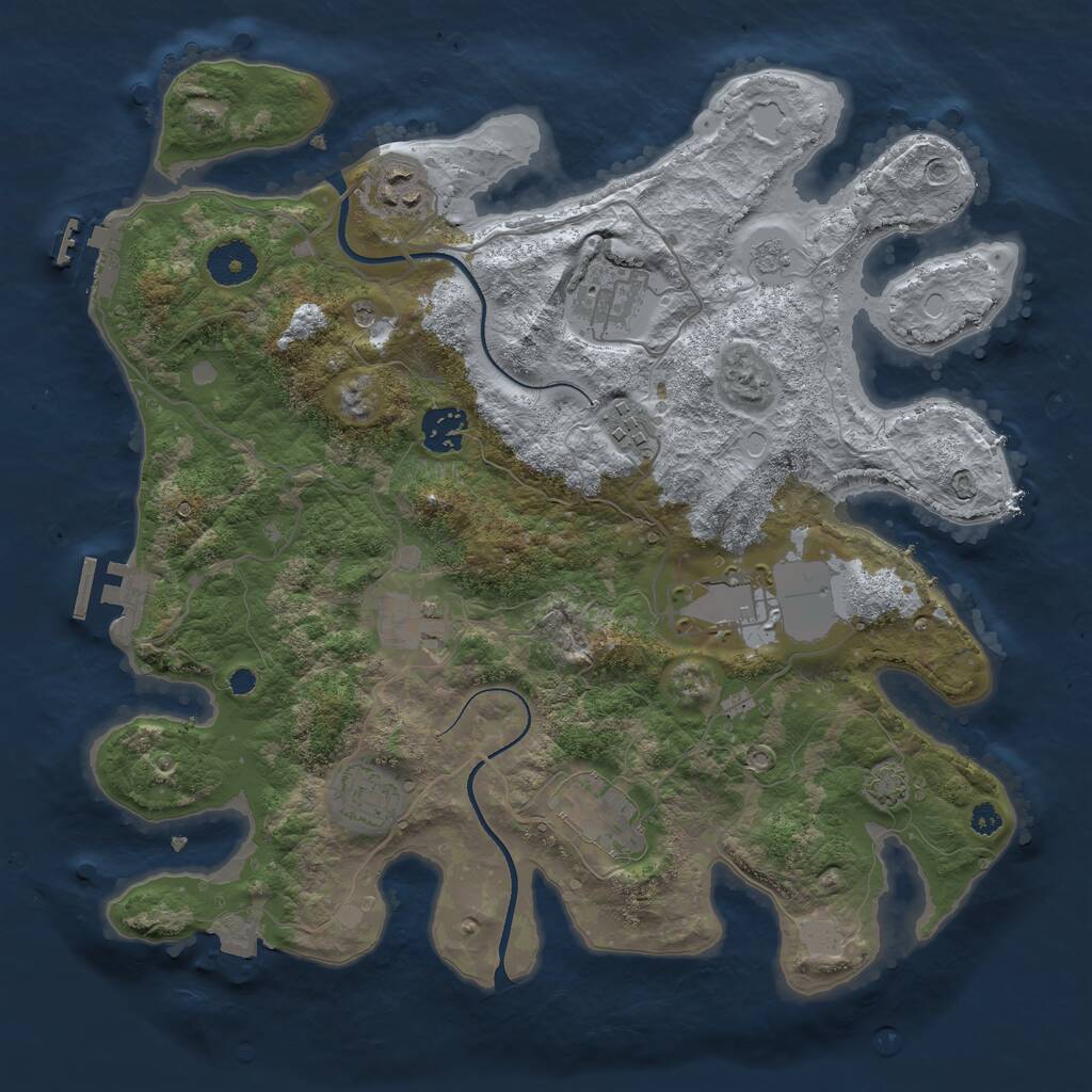 Rust Map: Procedural Map, Size: 3500, Seed: 9014, 14 Monuments
