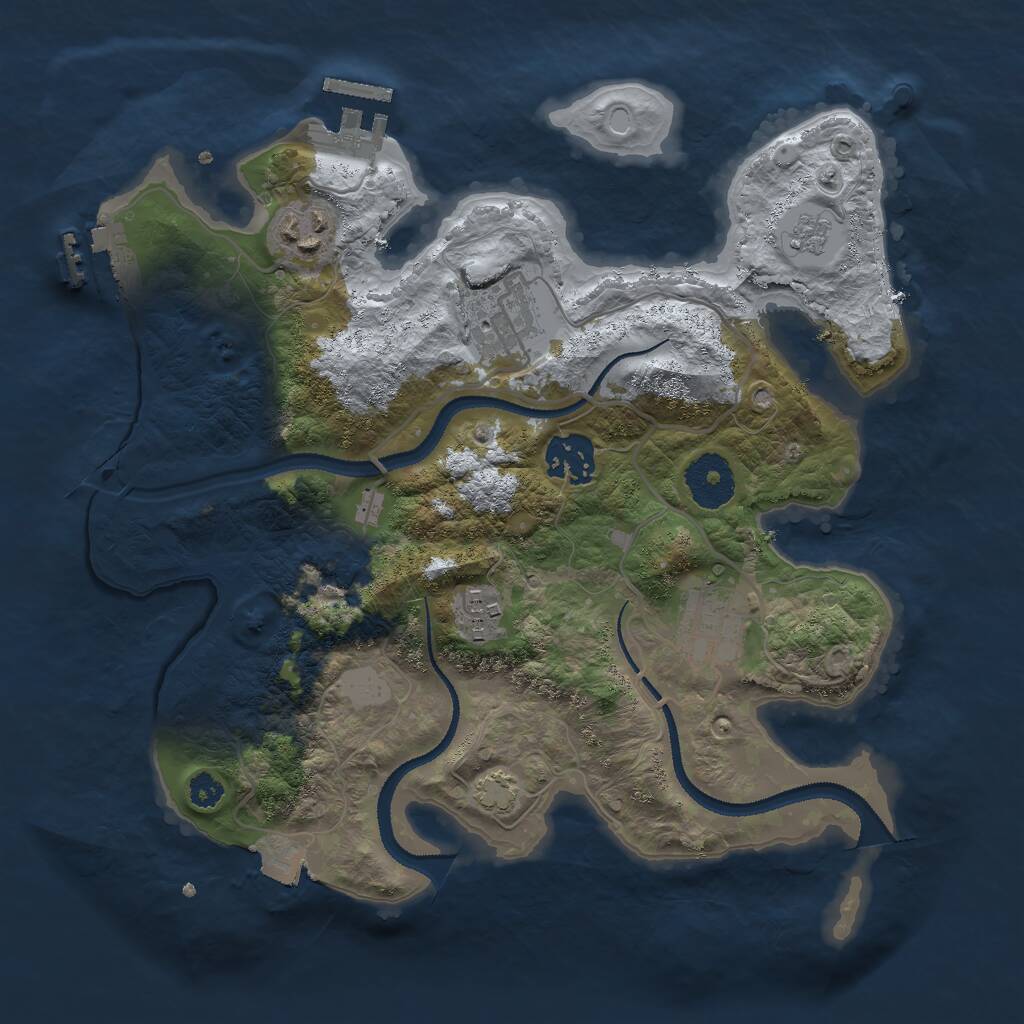 Rust Map: Procedural Map, Size: 3000, Seed: 94671322, 10 Monuments
