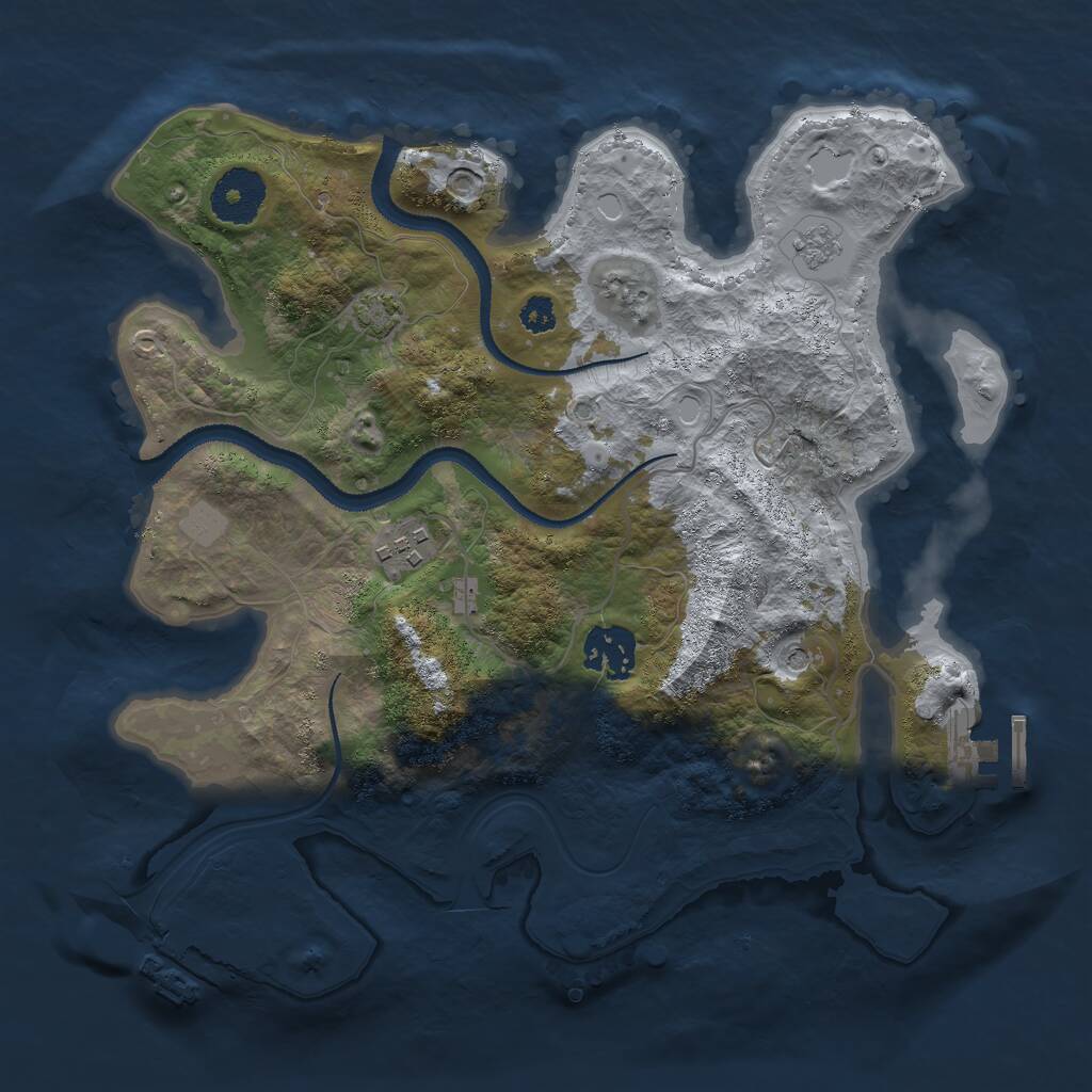 Rust Map: Procedural Map, Size: 3000, Seed: 67973493, 8 Monuments