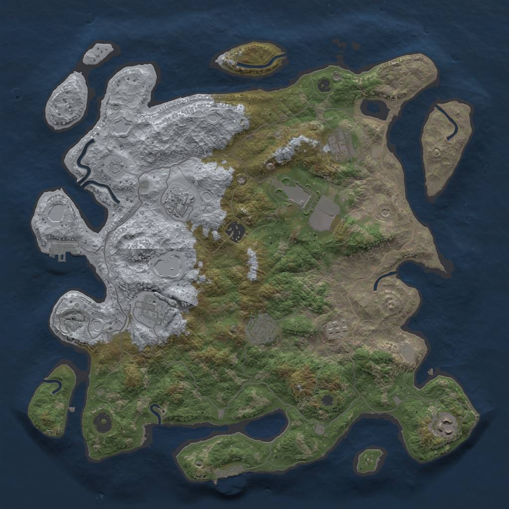 Rust Map: Procedural Map, Size: 4000, Seed: 332029084, 15 Monuments