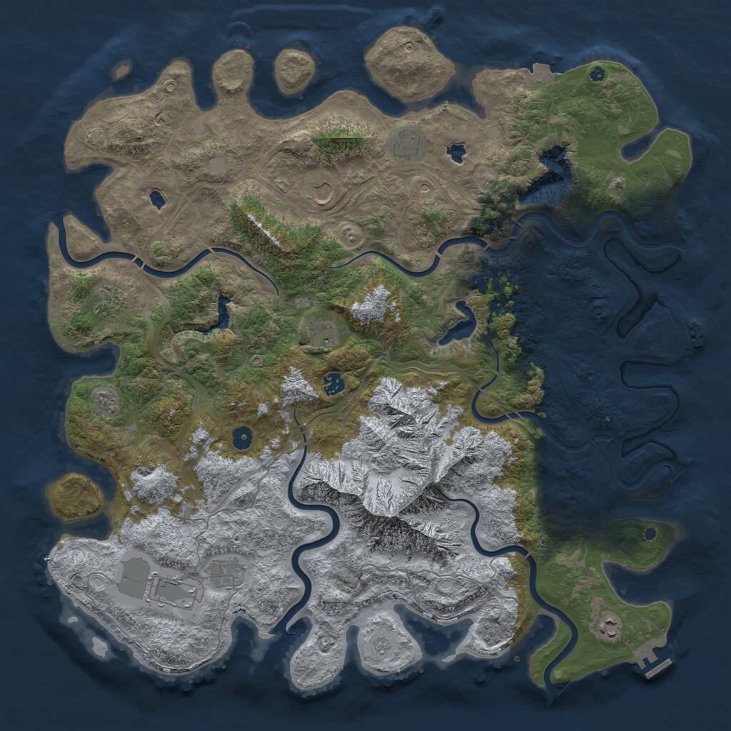 Rust Map: Procedural Map, Size: 5000, Seed: 47198, 15 Monuments