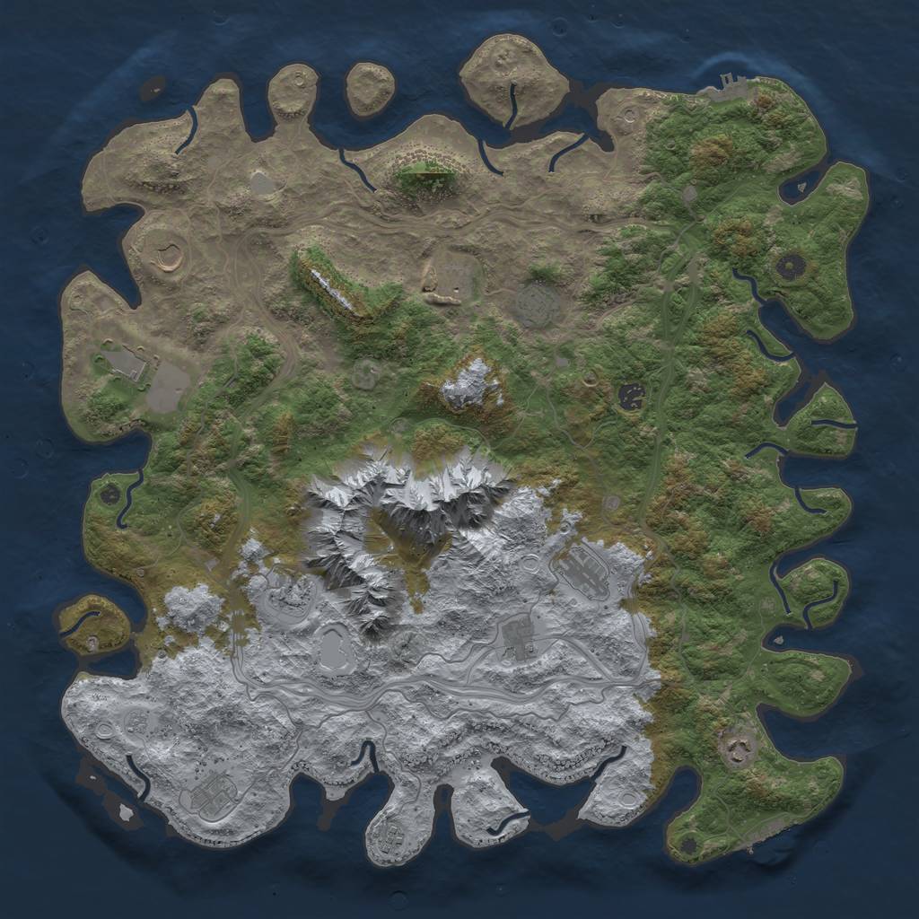 Rust Map: Procedural Map, Size: 5000, Seed: 47198, 18 Monuments
