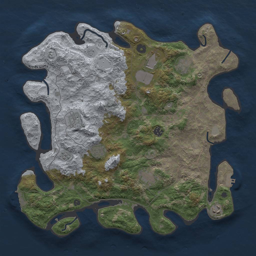 Rust Map: Procedural Map, Size: 4000, Seed: 317222190, 15 Monuments