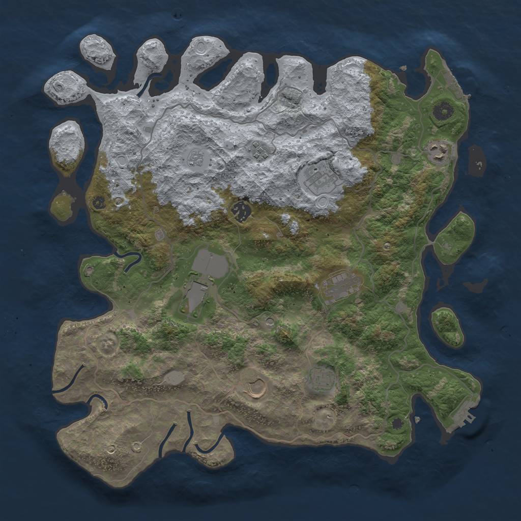 Rust Map: Procedural Map, Size: 4000, Seed: 1553999698, 15 Monuments