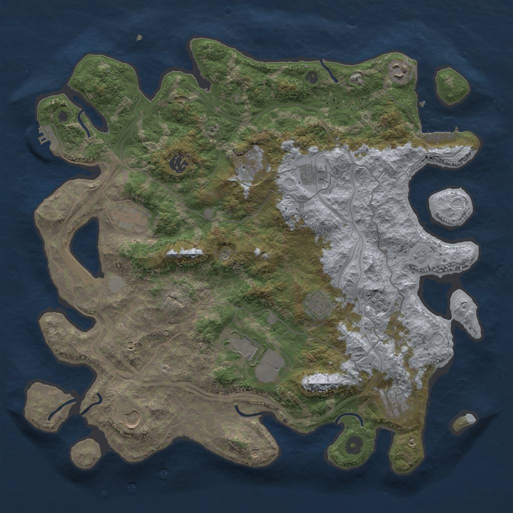 Rust Map: Procedural Map, Size: 4250, Seed: 670903300, 17 Monuments