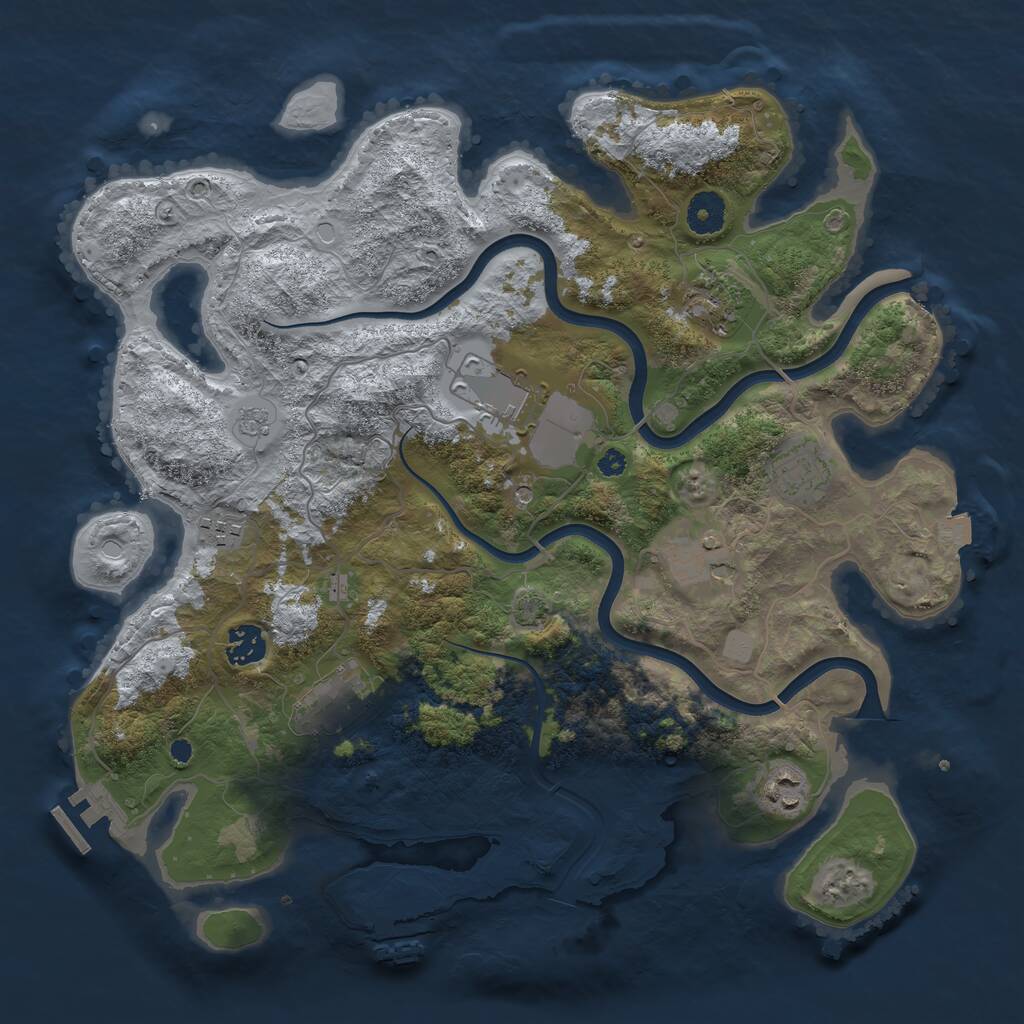 Rust Map: Procedural Map, Size: 3750, Seed: 69689554, 14 Monuments