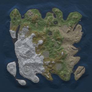 Thumbnail Rust Map: Procedural Map, Size: 3400, Seed: 2093891631, 15 Monuments