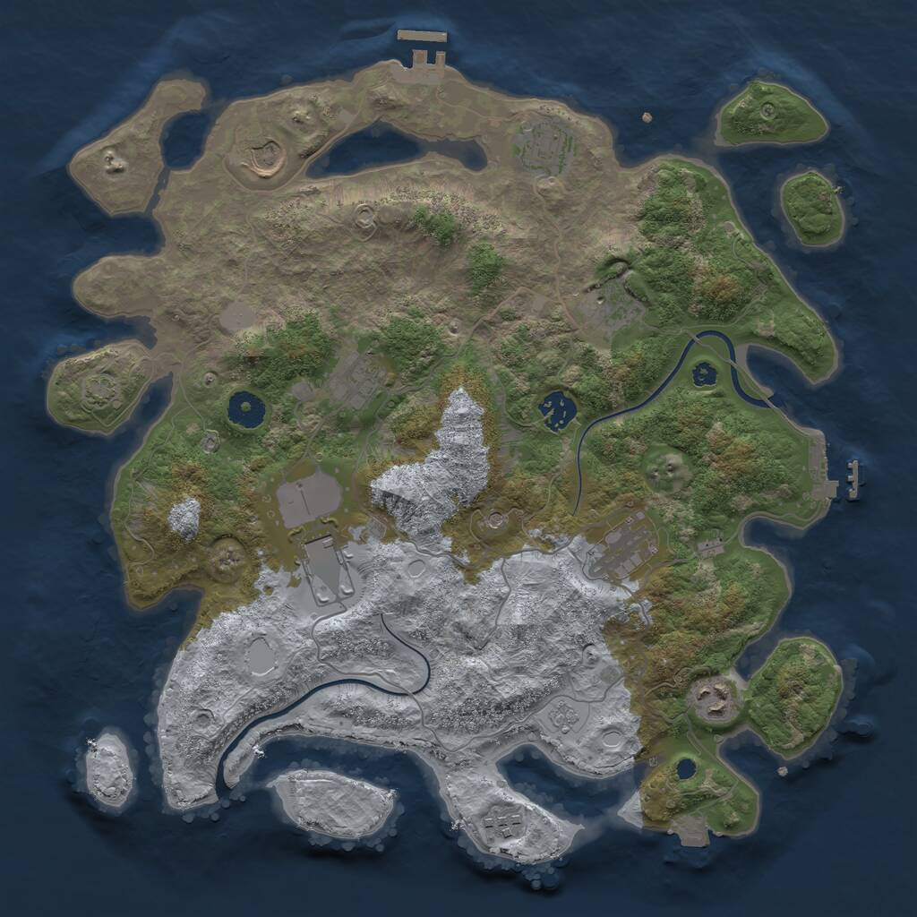 Rust Map: Procedural Map, Size: 3750, Seed: 91935903, 15 Monuments