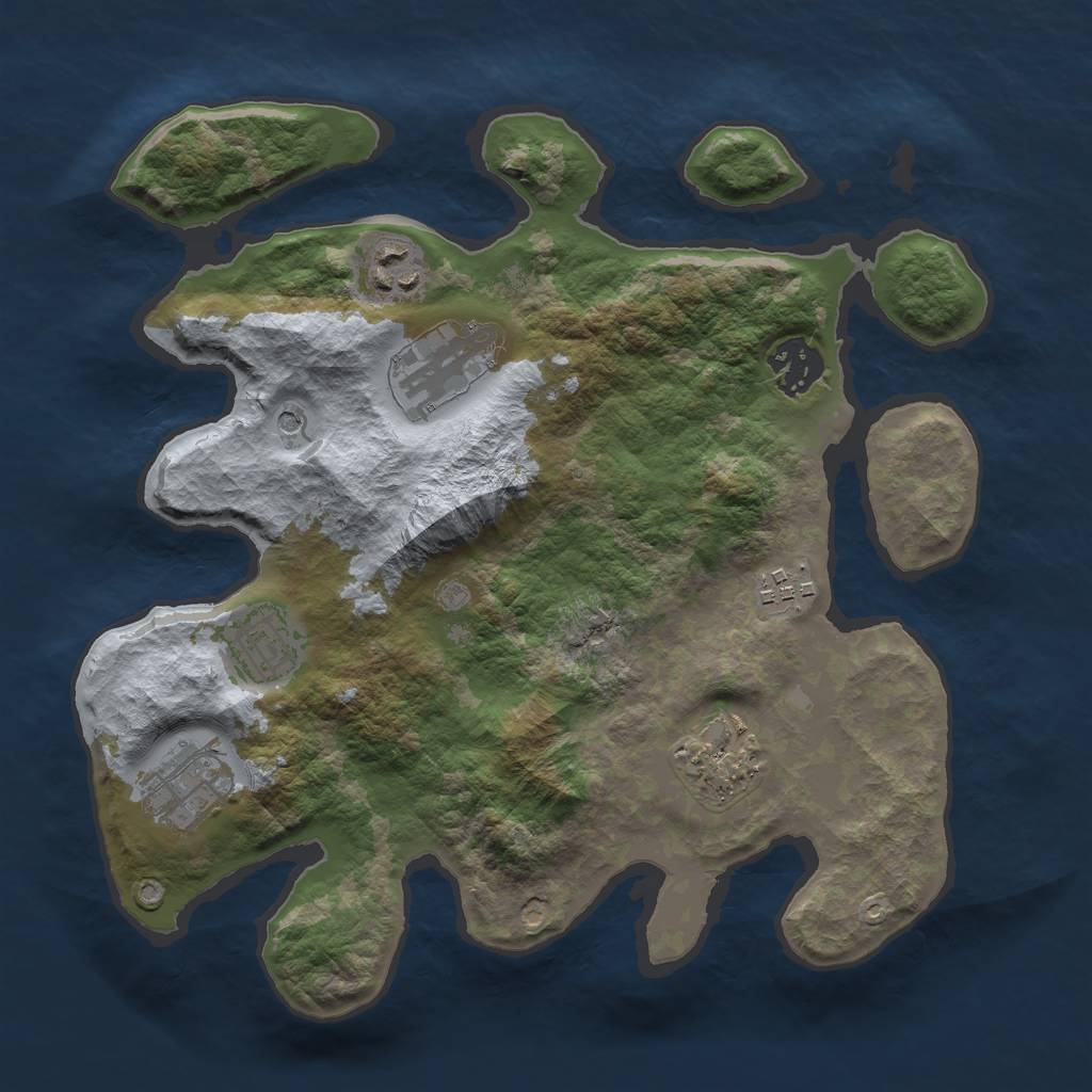 Rust Map: Barren, Size: 3000, Seed: 233125115, 10 Monuments