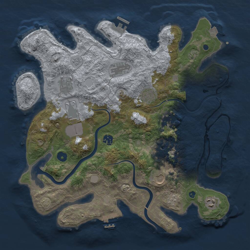 Rust Map: Procedural Map, Size: 3750, Seed: 17989403, 15 Monuments