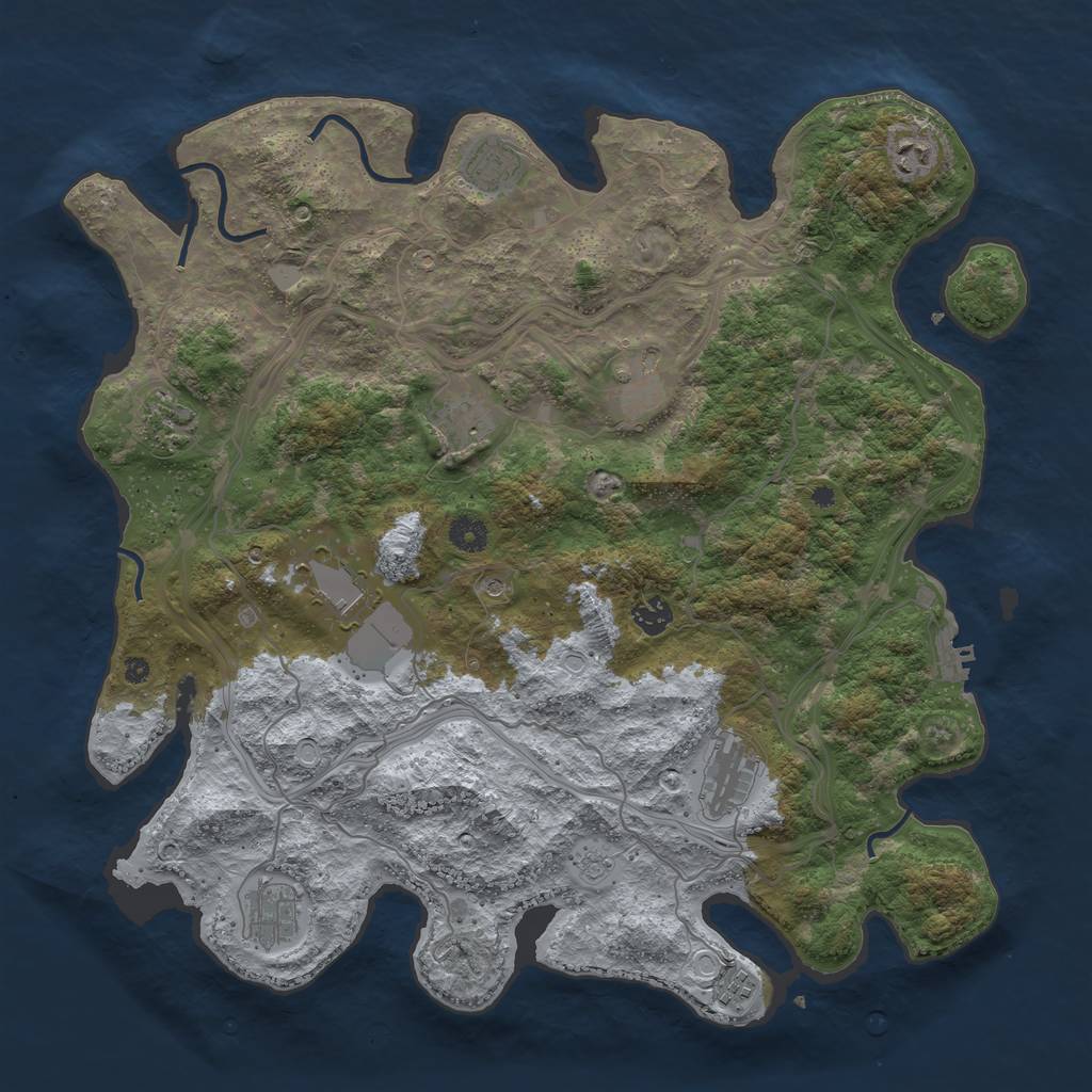 Rust Map: Procedural Map, Size: 4250, Seed: 17814, 16 Monuments
