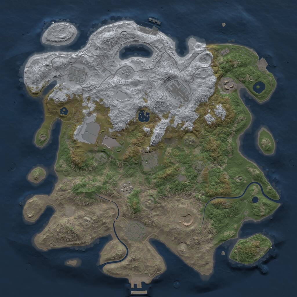 Rust Map: Procedural Map, Size: 3750, Seed: 8137967, 15 Monuments