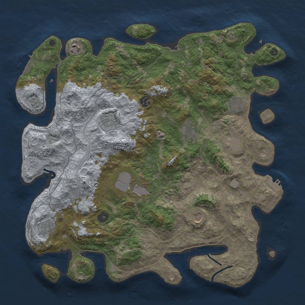 Rust Map: Procedural Map, Size: 4250, Seed: 1856532341, 18 Monuments