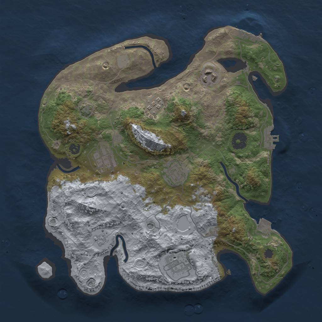 Rust Map: Procedural Map, Size: 3000, Seed: 168467206, 13 Monuments
