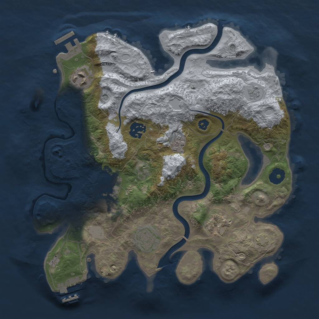 Rust Map: Procedural Map, Size: 3000, Seed: 318508818, 12 Monuments