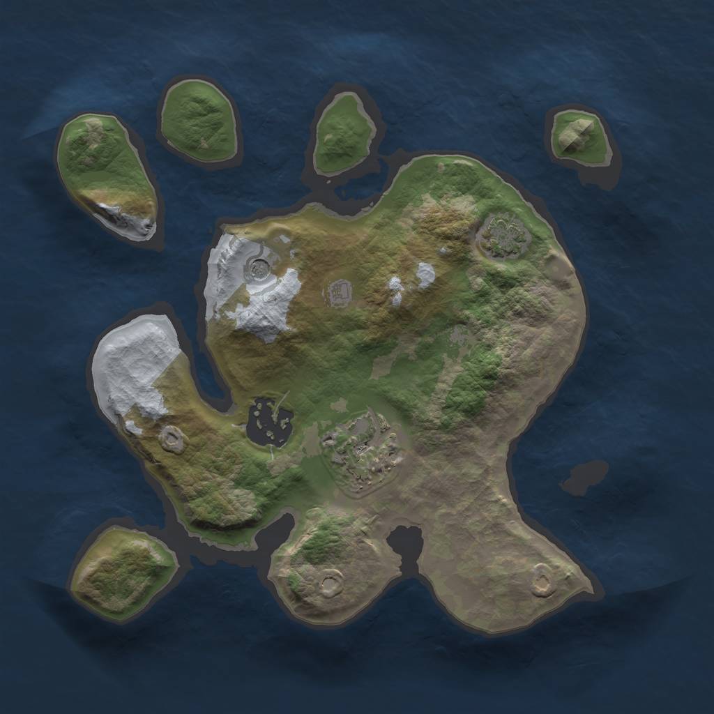 Rust Map: Barren, Size: 2200, Seed: 1234567, 6 Monuments