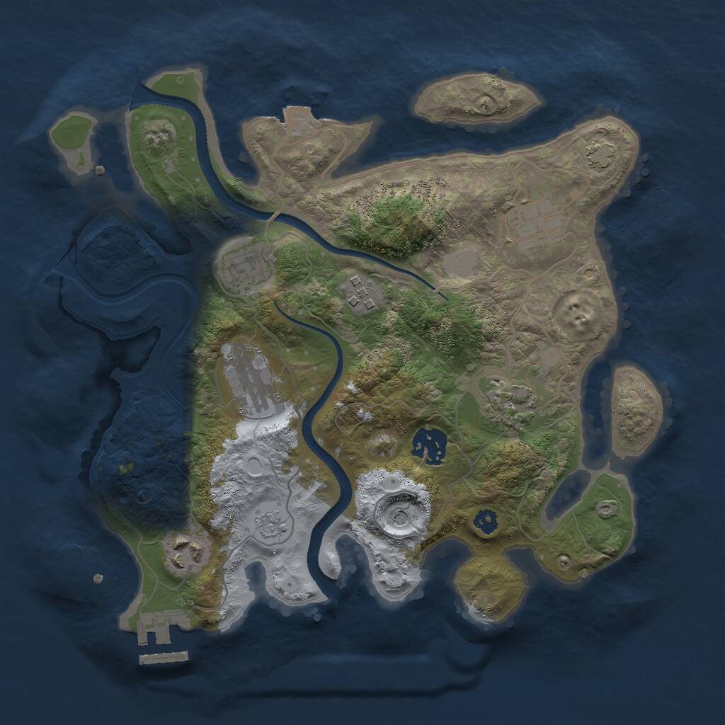 Rust Map: Procedural Map, Size: 3000, Seed: 49858238, 12 Monuments