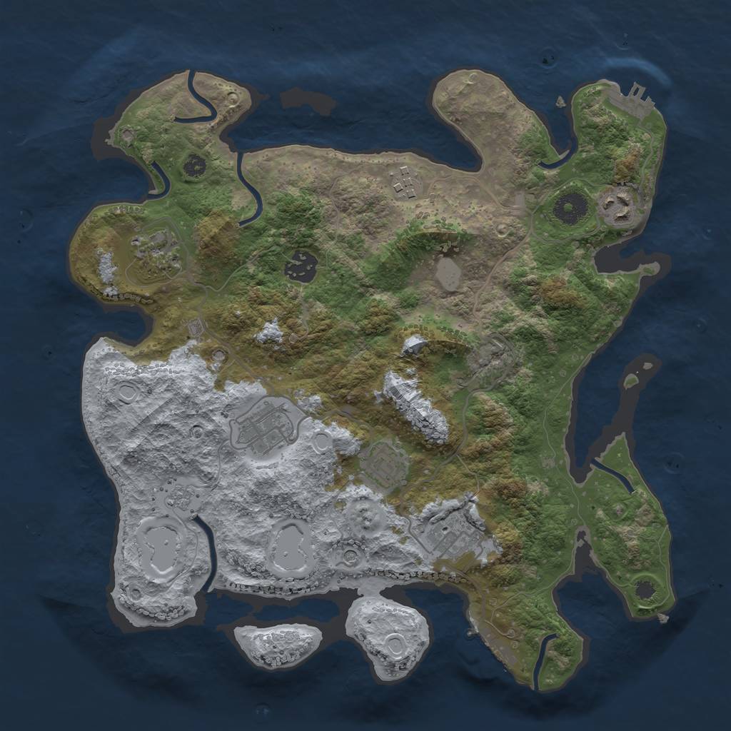 Rust Map: Procedural Map, Size: 3400, Seed: 31337, 14 Monuments
