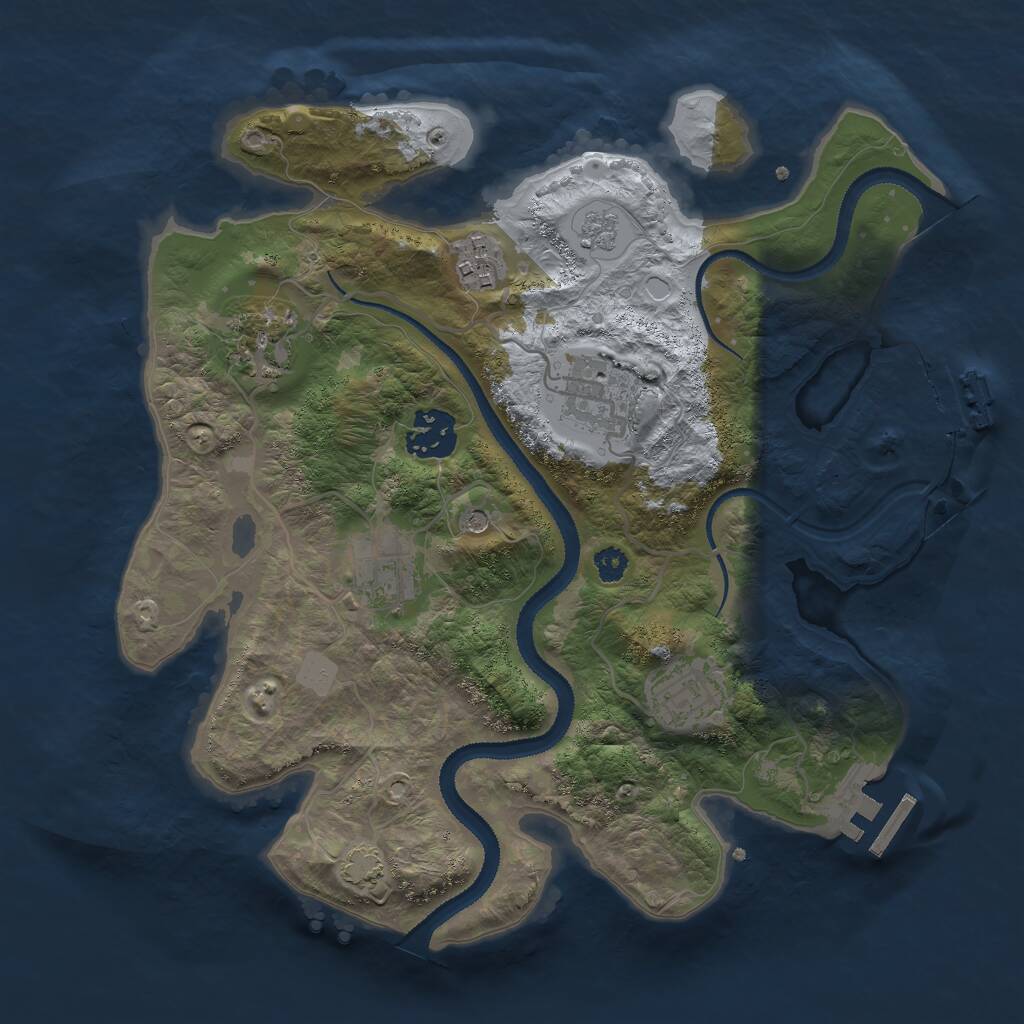 Rust Map: Procedural Map, Size: 3000, Seed: 1796326735, 12 Monuments