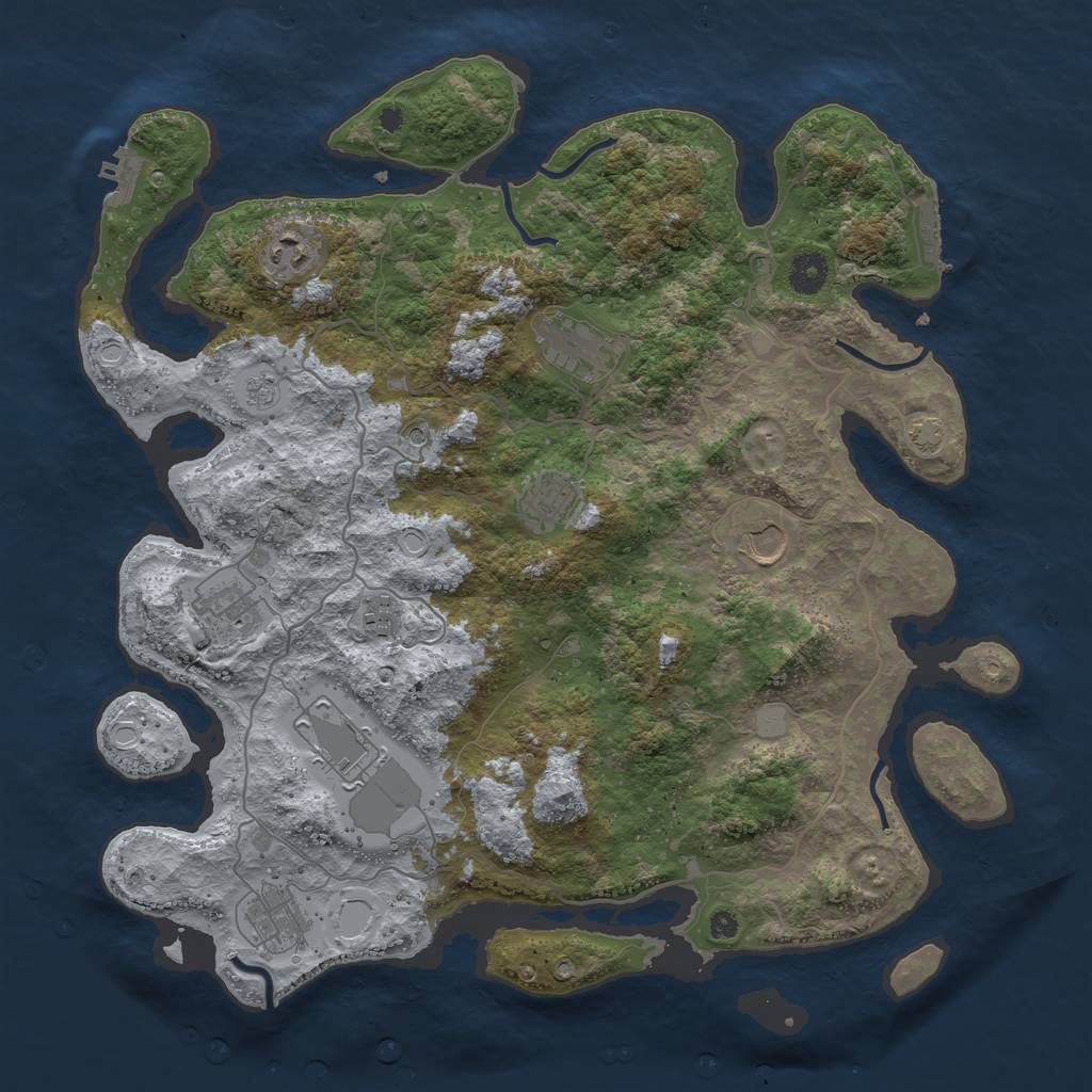 Rust Map: Procedural Map, Size: 4000, Seed: 5548514, 16 Monuments