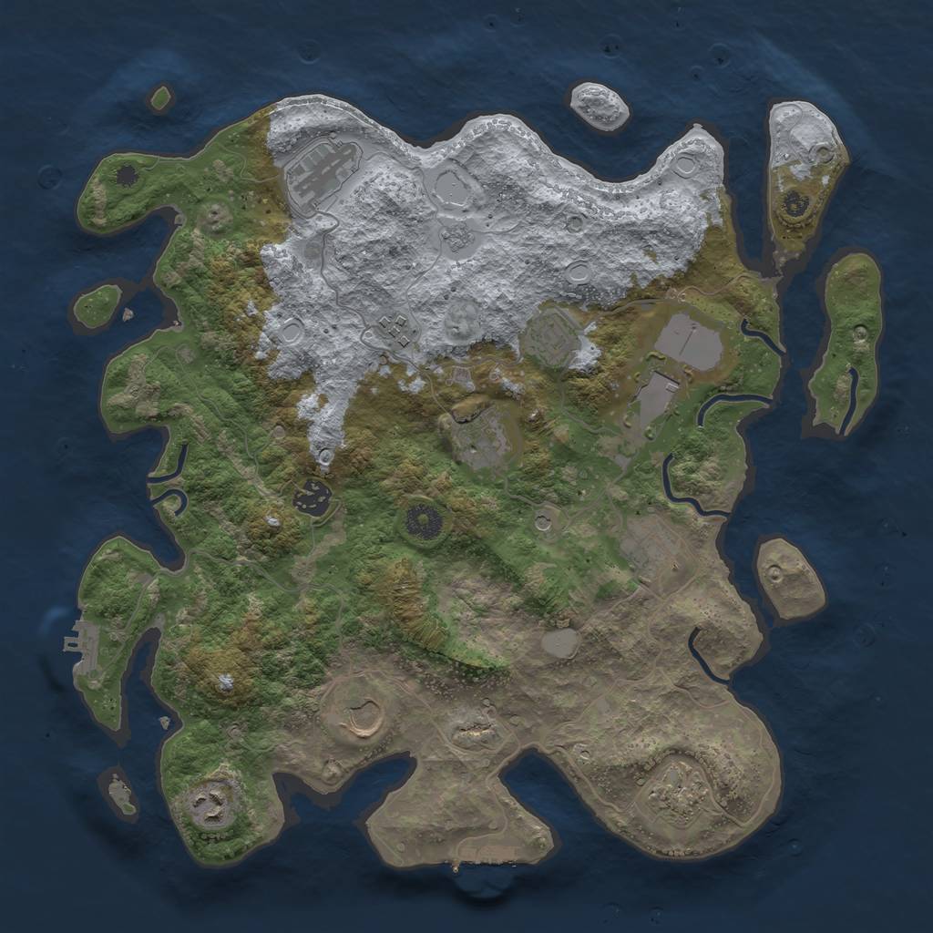 Rust Map: Procedural Map, Size: 3800, Seed: 942444, 17 Monuments
