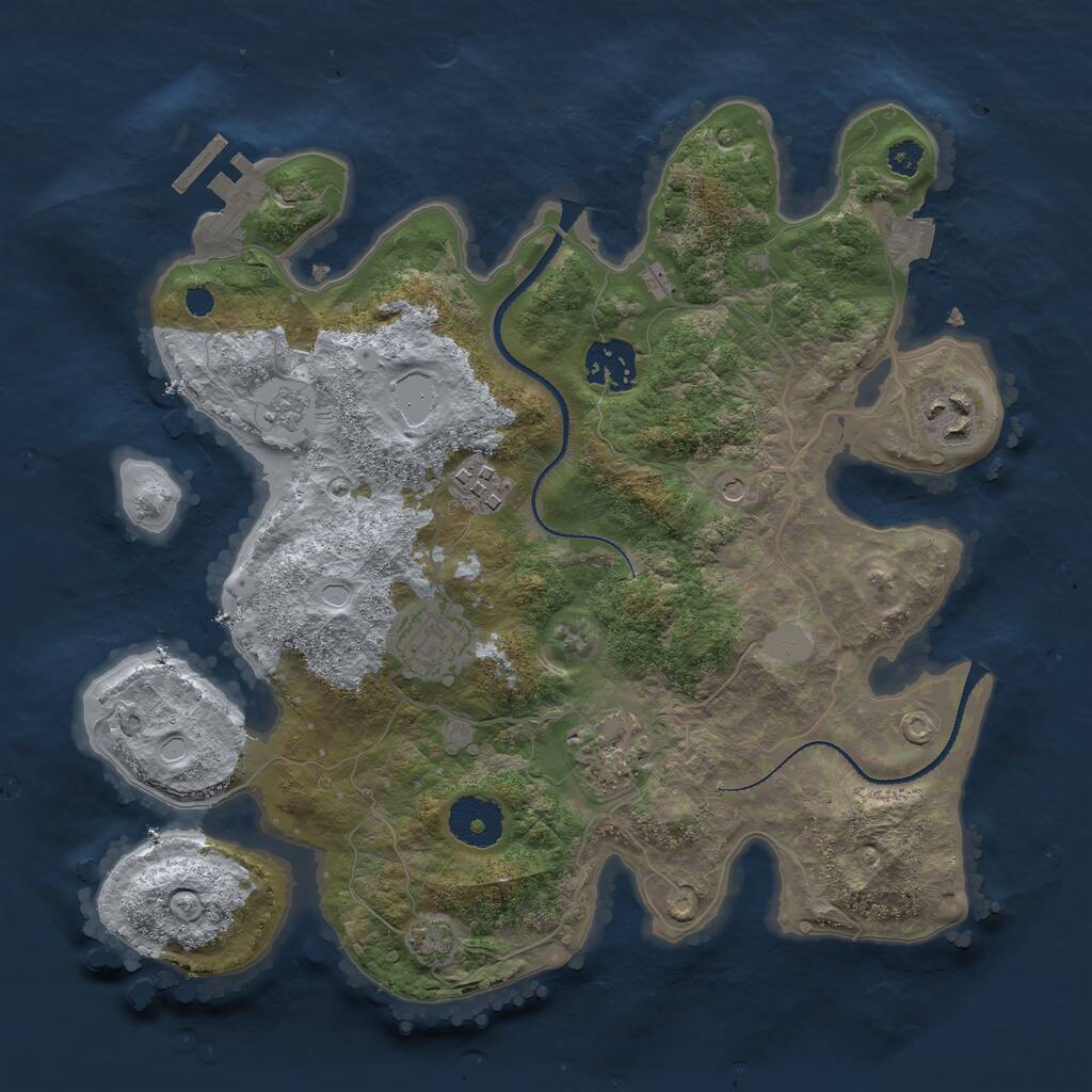 Rust Map: Procedural Map, Size: 3100, Seed: 12345, 10 Monuments