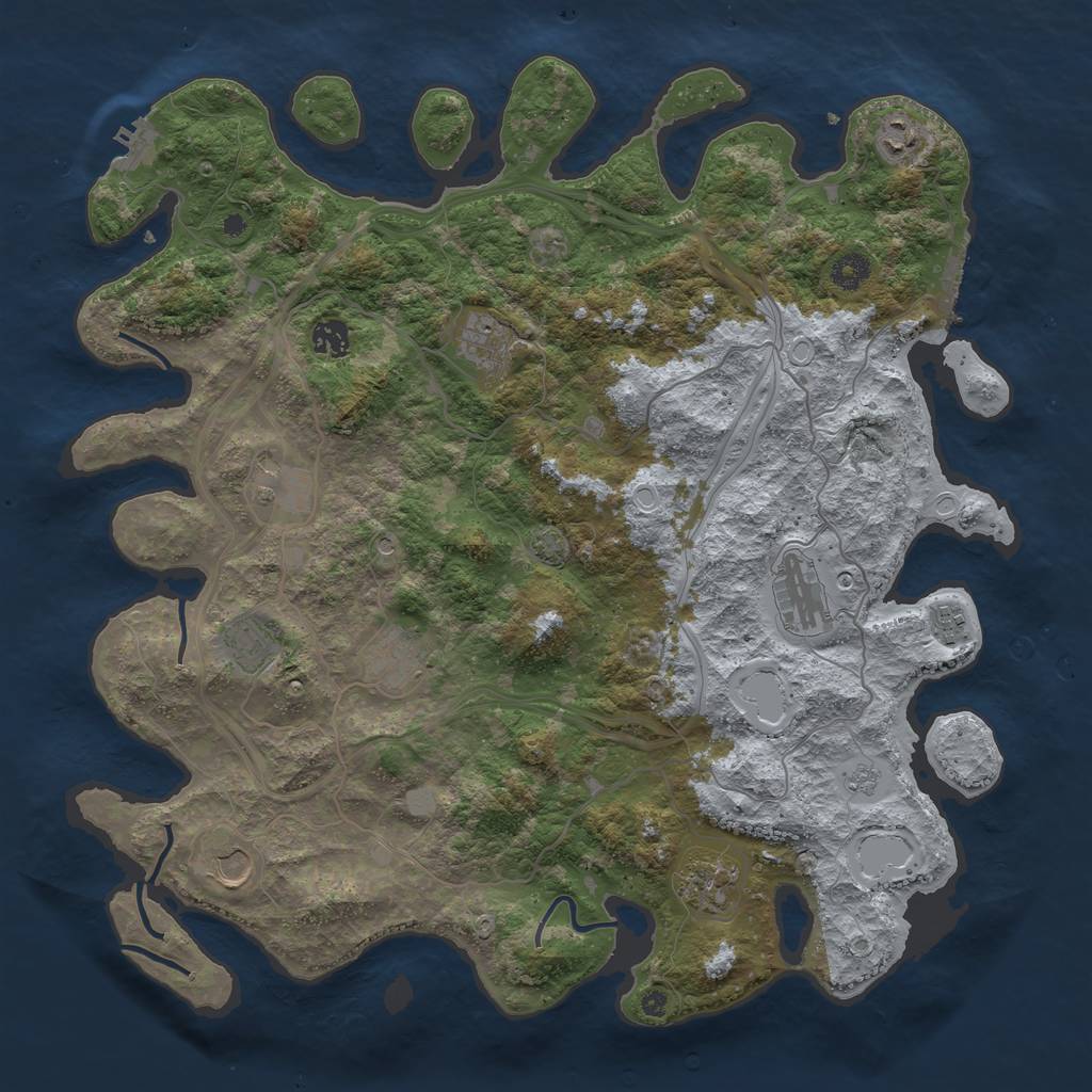 Rust Map: Procedural Map, Size: 4250, Seed: 616723, 18 Monuments