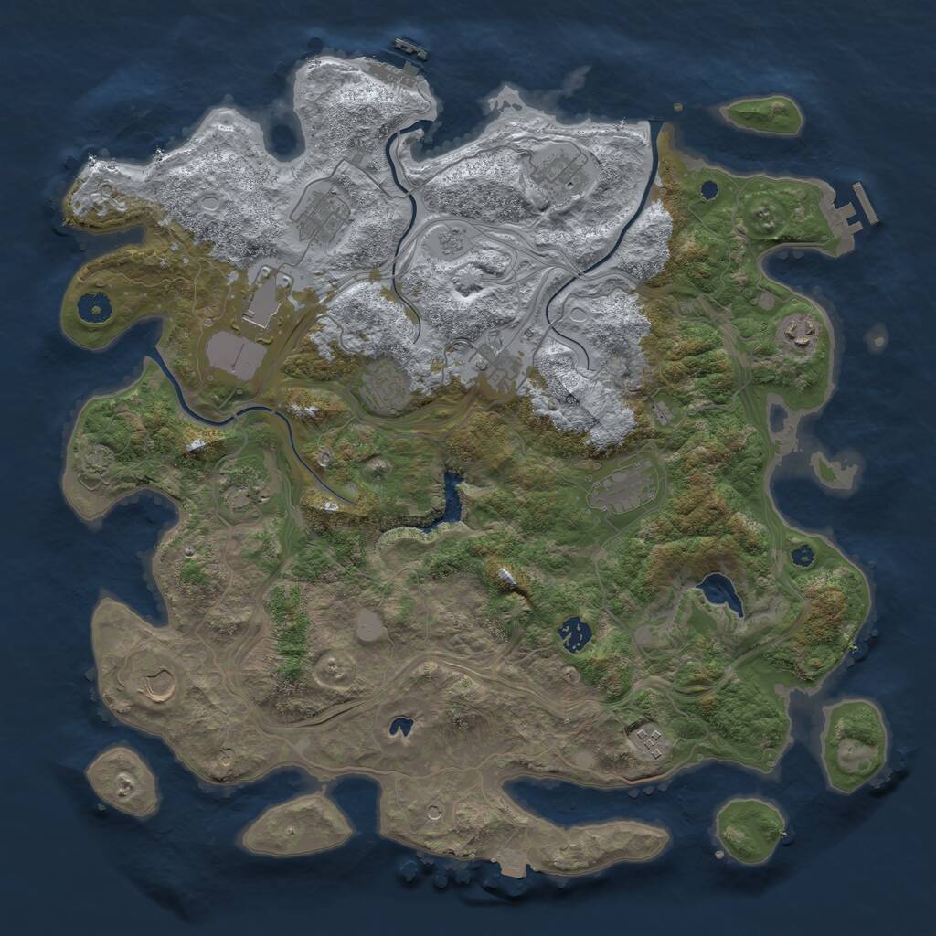 Rust Map: Procedural Map, Size: 4300, Seed: 16042023, 17 Monuments