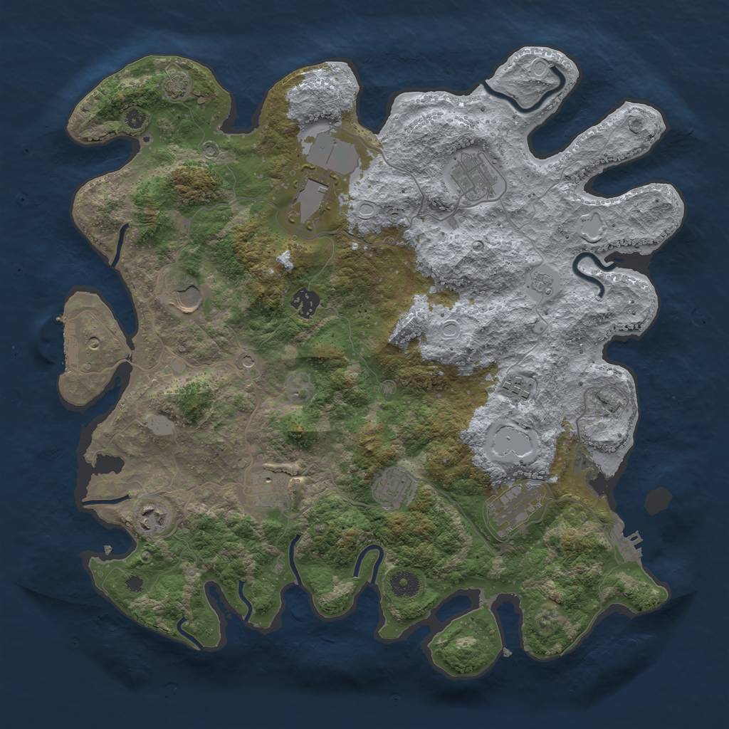 Rust Map: Procedural Map, Size: 3900, Seed: 10103, 17 Monuments