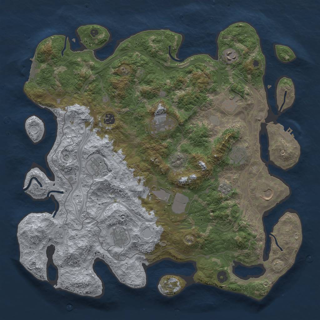 Rust Map: Procedural Map, Size: 4250, Seed: 157134877, 18 Monuments