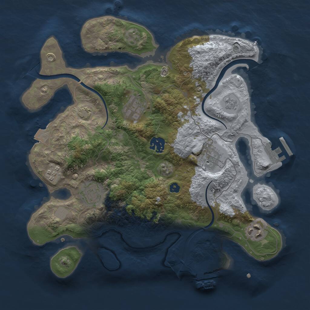 Rust Map: Procedural Map, Size: 3000, Seed: 868144598, 11 Monuments