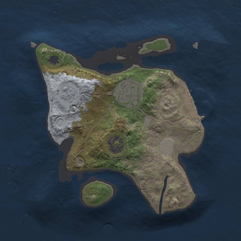 Rust Map: Procedural Map, Size: 2000, Seed: 860335376, 6 Monuments