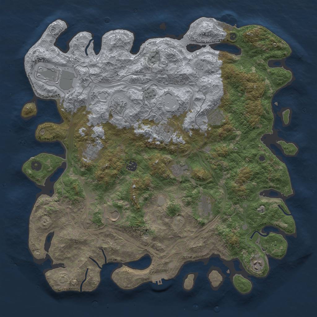Rust Map: Procedural Map, Size: 4500, Seed: 86319090, 19 Monuments