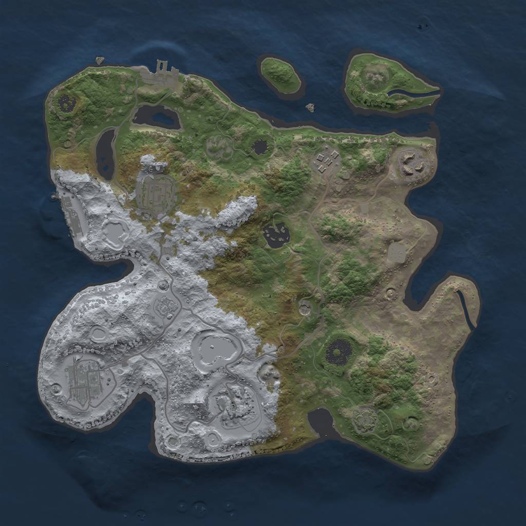 Rust Map: Procedural Map, Size: 3000, Seed: 101408, 14 Monuments