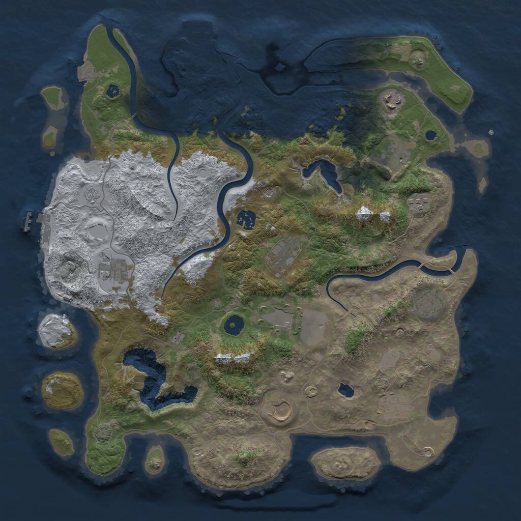 Rust Map: Procedural Map, Size: 4000, Seed: 2034846158, 16 Monuments