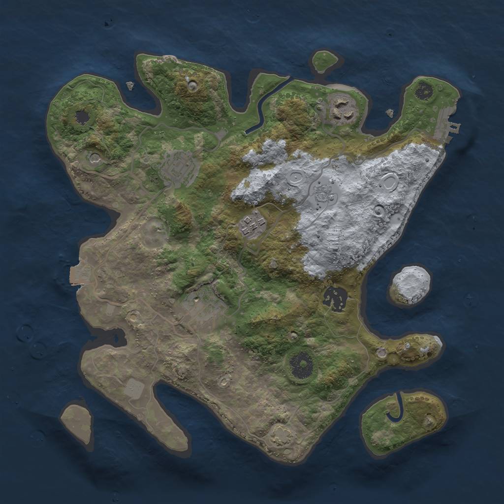 Rust Map: Procedural Map, Size: 3000, Seed: 620032695, 12 Monuments