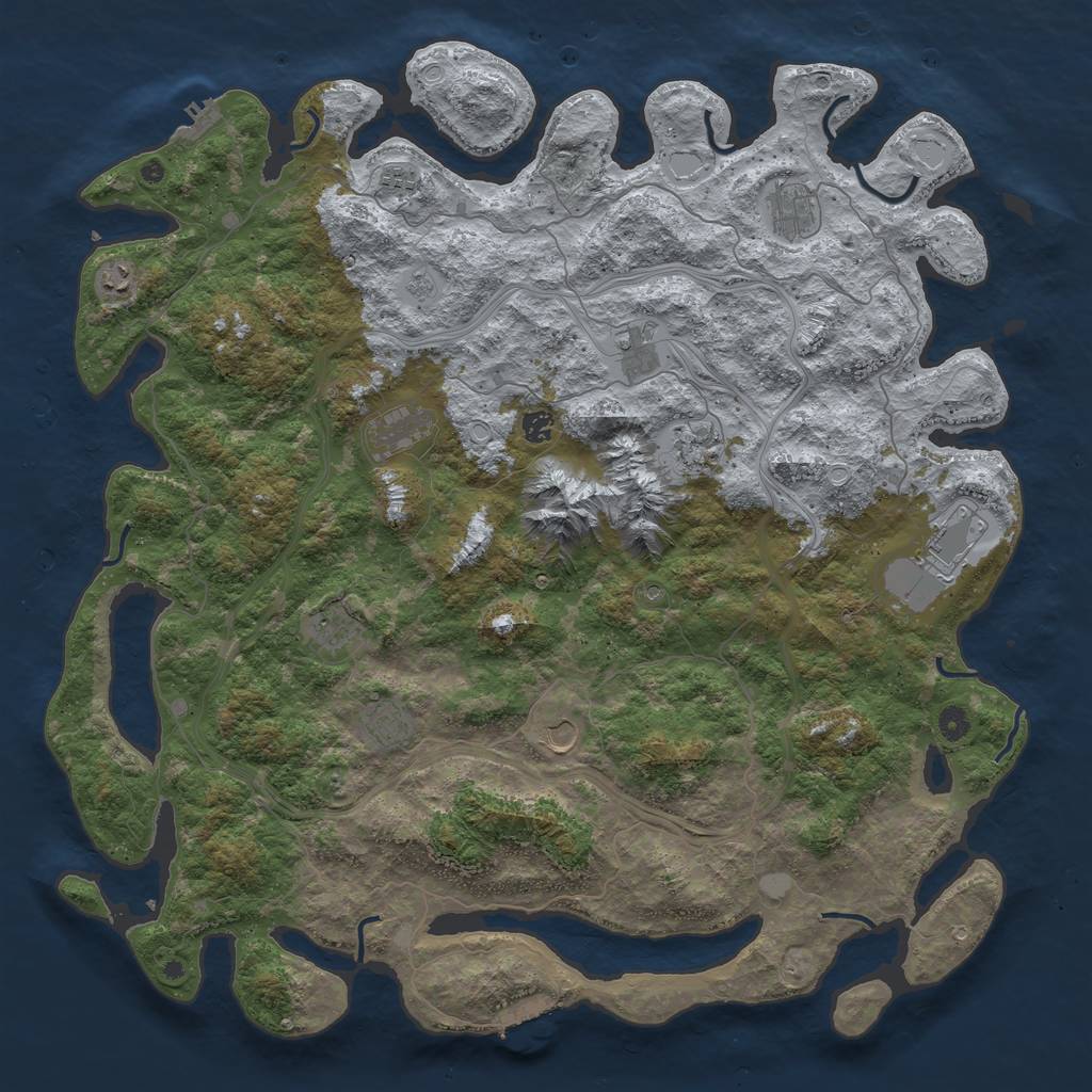 Rust Map: Procedural Map, Size: 5000, Seed: 111811950, 18 Monuments
