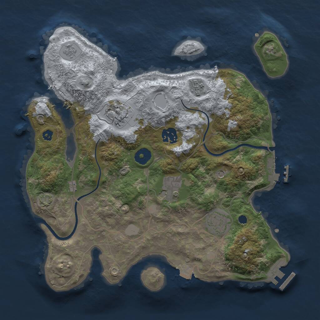 Rust Map: Procedural Map, Size: 3000, Seed: 415581, 11 Monuments