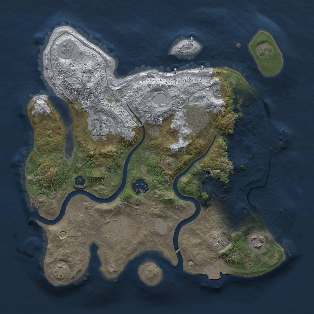 Rust Map: Procedural Map, Size: 3000, Seed: 415581, 11 Monuments