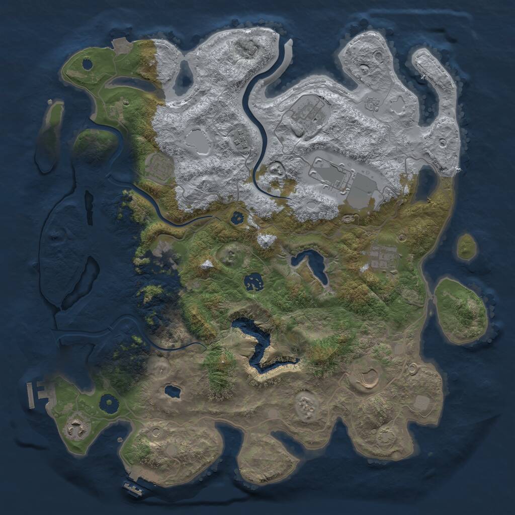 Rust Map: Procedural Map, Size: 4000, Seed: 21392, 15 Monuments